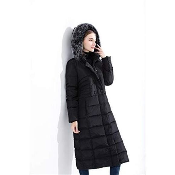 Women's Hooded Thickened Long Down Jacket Maxi Down Parka Puffer Coat